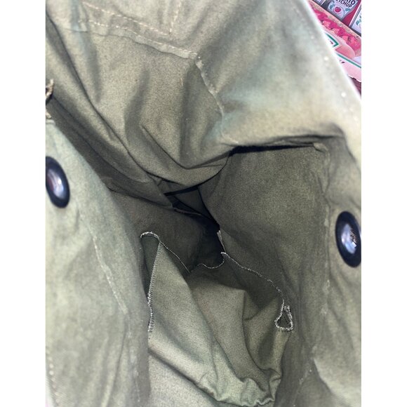 Vintage U.S. Military Green Canvas Duffle Bag With Lock & Shoulder Strap 32j - Picture 9 of 10